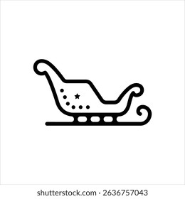 Vector line icon for sledge