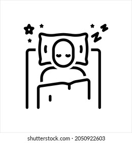 Vector line icon for sleep