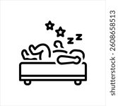 Vector line icon for sleeping