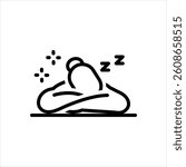 Vector line icon for sleeping