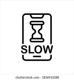 Vector line icon for slow