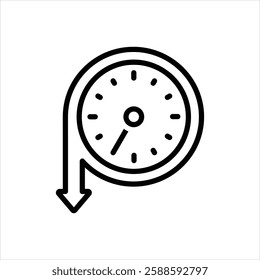 Vector line icon for slow down