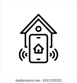Icono de línea de vector para el hogar inteligente