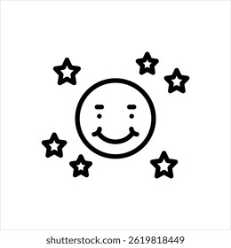 Vector line icon for smile