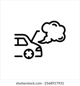 Vector line icon for smoke damage