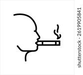 Vector line icon for smoking