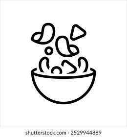 Ícone de linha de vetor para lanches