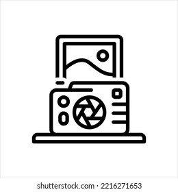 Vector line icon for snapshot