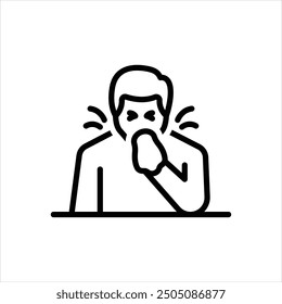 Vector line icon for sneezing