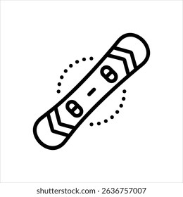 Vector line icon for snowboard