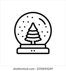 Ícone de linha de vetor para snowglobe