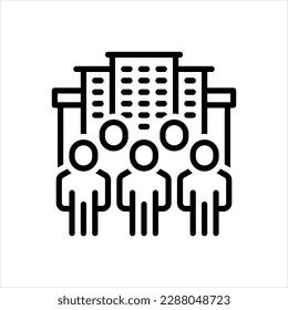 Vector line icon for society