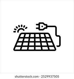 Vector line icon for solar power