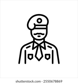 Vector line icon for soldier