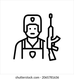 Vector line icon for soldiers