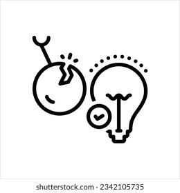 Vector line icon for solid