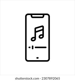 Vector line icon for song