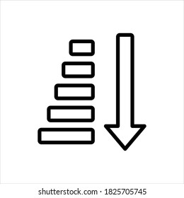 Vector line icon for sort