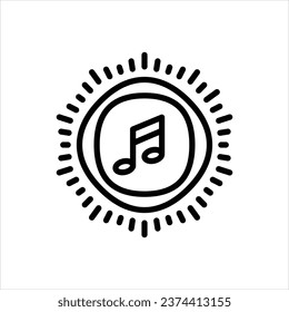 Vector line icon for soundtrack