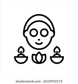 Icono de línea de Vector para spa