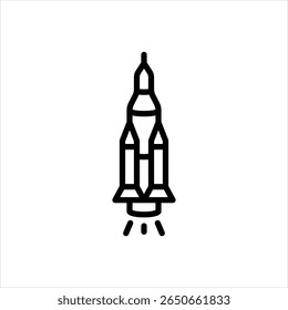 Vector line icon for spacecraft