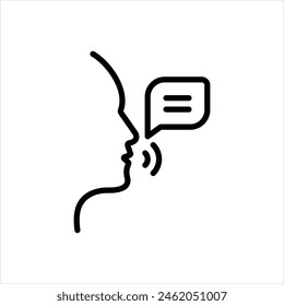 Vector line icon for speak