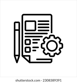 Icono de línea de vector para especificaciones