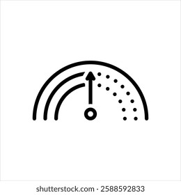 Vector line icon for speedometer