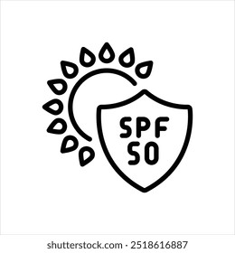 Vector line icon for spf 50