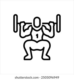 Icono de línea de Vector para sentadilla