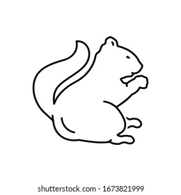 Vector line icon for squirrel