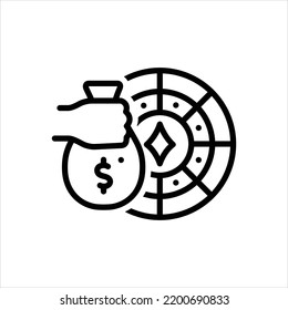 Vector line icon for stake
