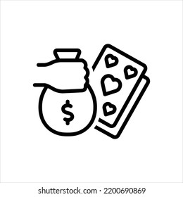 Vector line icon for stake