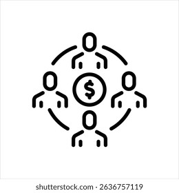 Vector line icon for stakeholder relations