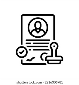 Vector line icon for stamp