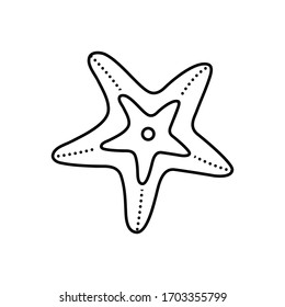 Vector line icon for starfish