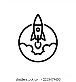 Vector line icon for started