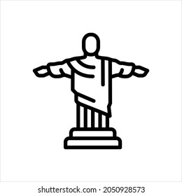 Vector line icon statue