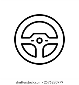 Vector line icon for steering wheel