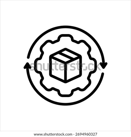 Vector line icon for stock reordering