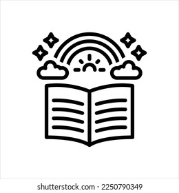 Vector line icon for stories