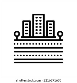 Icono de línea de vector para calle