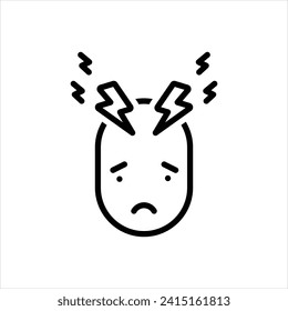 Vector line icon for stress