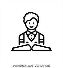 Vector line icon for student