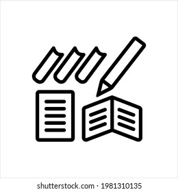 Vector line icon for subjects