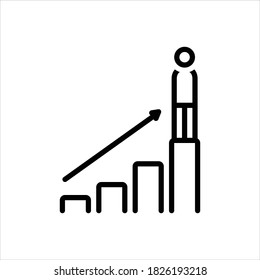 Vector line icon for successfully
