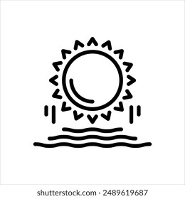 Icono de línea de Vector para verano