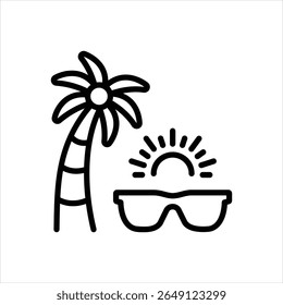 Vector line icon for summer