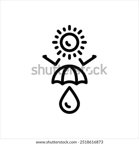 Vector line icon for sunblocks