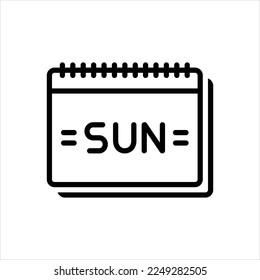 Vector line icon for sunday